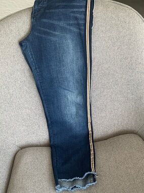 Cuts Clothing Dark Blue Denim Jeggings with Side Stripe
